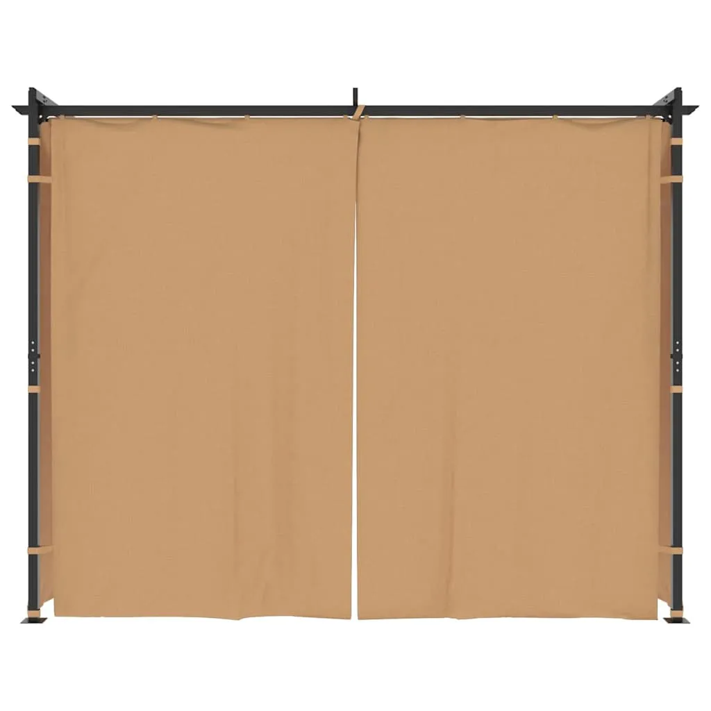 Gazebo with Curtains 3x3 m Taupe Steel