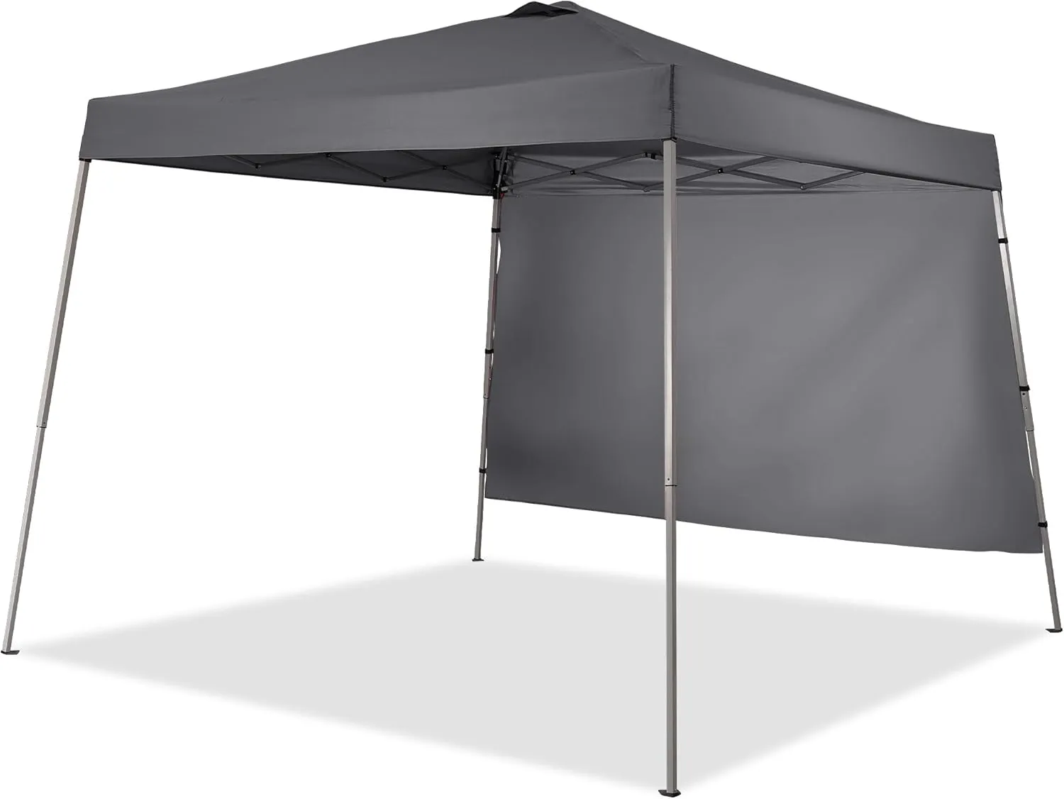 GDY 8X10 FT Pop Up Canopy Outdoor Instant Tent Slant Legs with a Sidewall,Equipment Vents, Portable Gazebo Shelter for Patio, Deck, Beach and Garden,Grey.