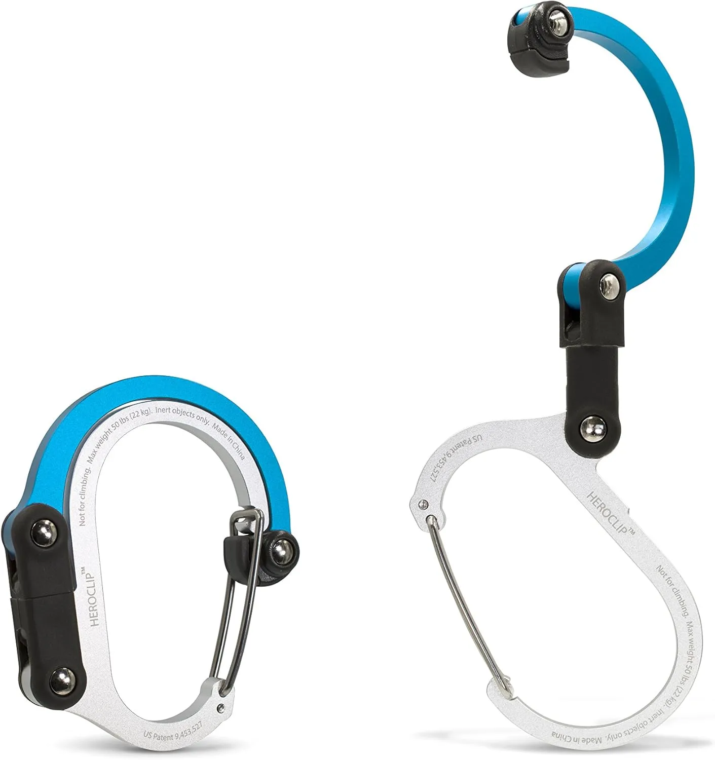 GEAR AID HEROCLIP 360° Swivel Carabiner Gear Clip and Hook (Medium) for Camping, Backpack, Suitcases and Garage Organization