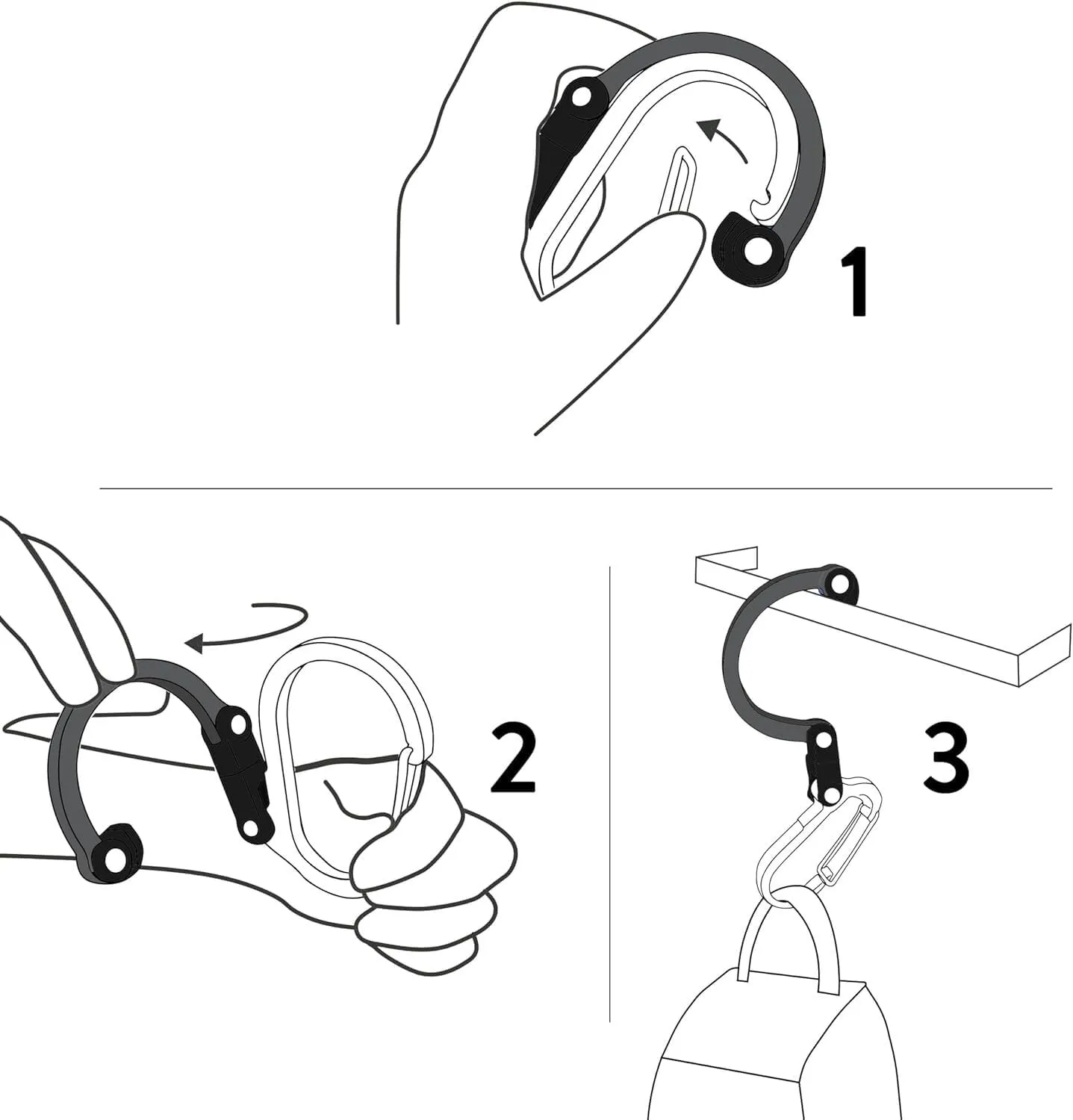 GEAR AID HEROCLIP 360° Swivel Carabiner Gear Clip and Hook (Medium) for Camping, Backpack, Suitcases and Garage Organization