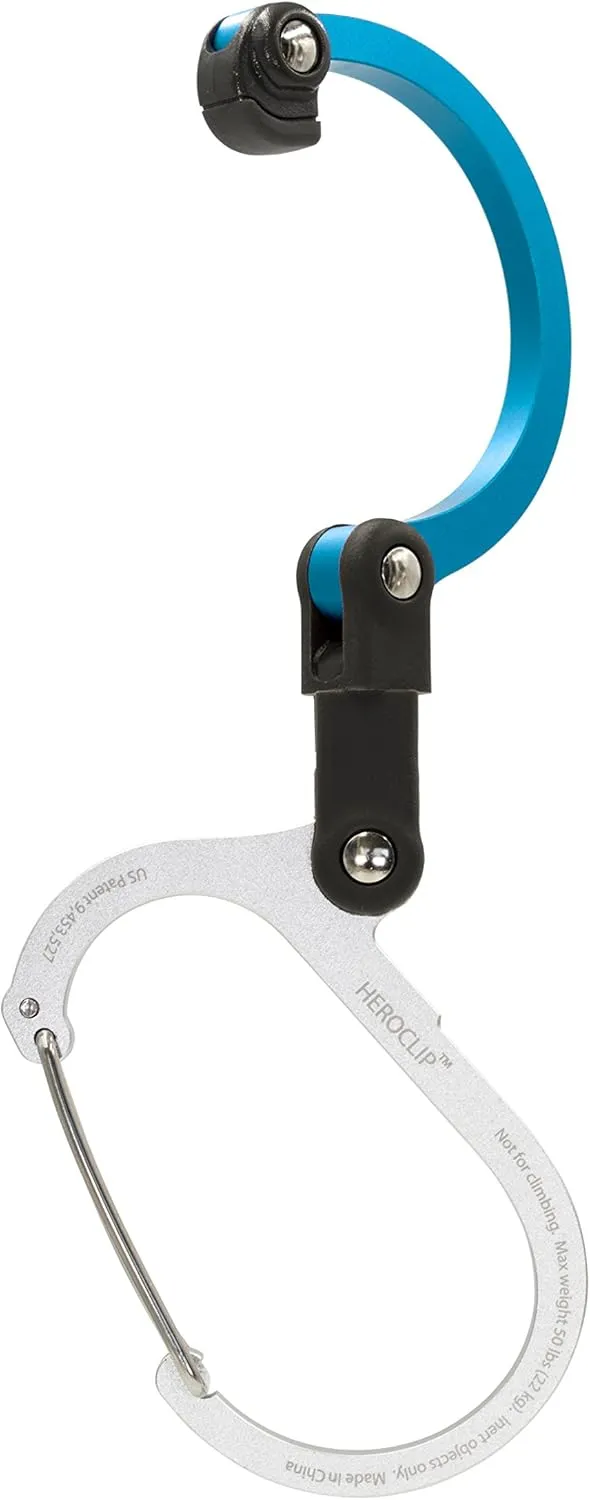 GEAR AID HEROCLIP 360° Swivel Carabiner Gear Clip and Hook (Medium) for Camping, Backpack, Suitcases and Garage Organization