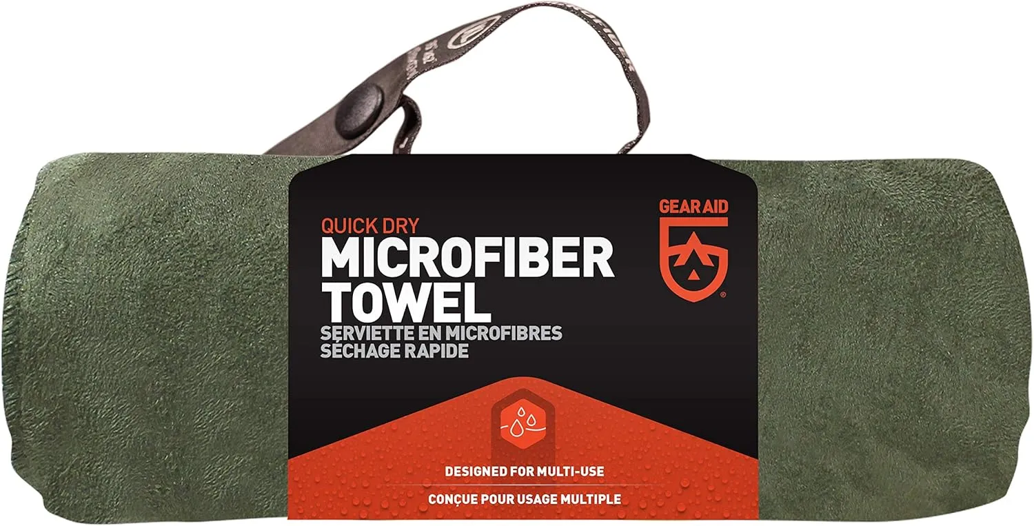 GEAR AID Quick Dry Microfiber Towel for The Gym, Travel and Camping,