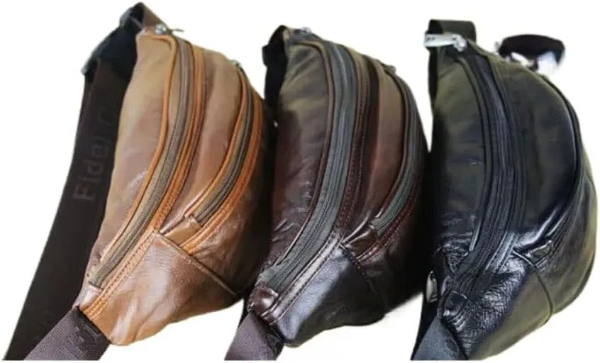 Genuine Leather Belt Bag, Multifunction Waist Fanny Pack (Coffee)