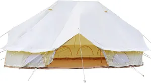 GeRRiT 900D Oxford Cloth Bell Tent, Outdoor Waterproof Yurt Bell Tent, Family Glamping Tents, 4 Season Outdoor Camping Tent, Three Doors and Six Windows, UPF50 UV Resistant, 1