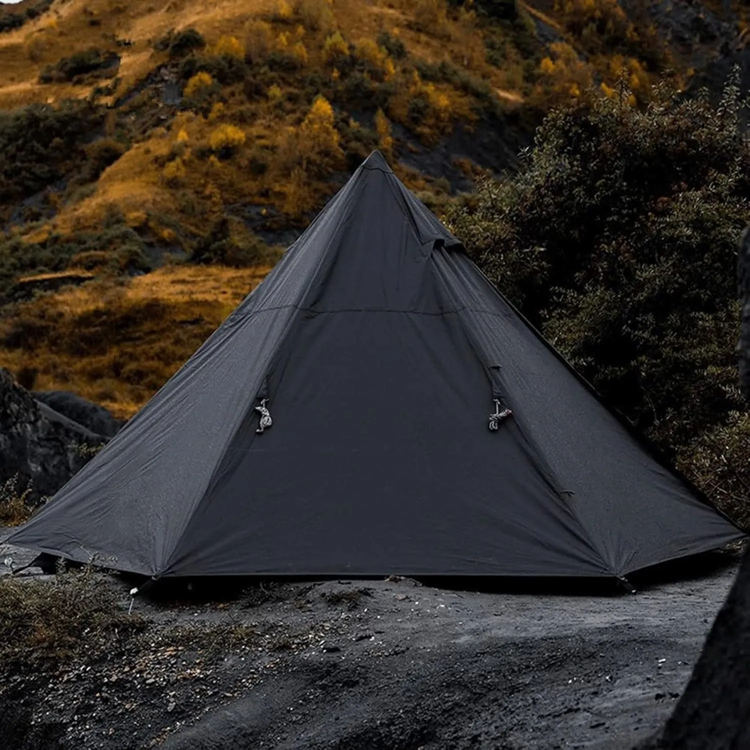 GERRIT Camping Tent, Indian Tent, Seasonal Charm Tent, Double-Layer Waterproof, UV Resistant, Windproof Tent, Outdoor Hiking and Hunting Pyramid Shaped Tent (Color : B)