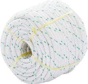 Giantex 3/7" Durable Braid Polyester Rope, 150 ft Heavy Duty Rope for Tie, Pull, Swing, Climb and Knot, High Strength Arborist Rope w/ 5953 lbs Breaking Strength, White