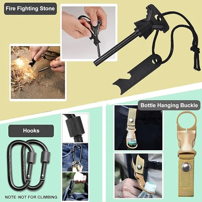 Gifts for Men Dad Husband Fathers, Camping Survival Gear and Equipment Kit 32 in 1, Cool Gadgets Christmas Birthday Gift Ideas for Him Boyfriend