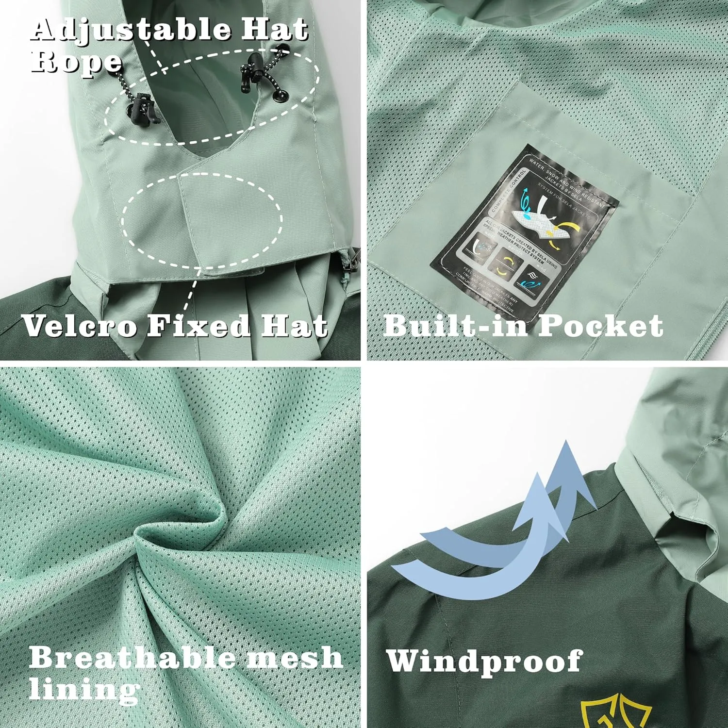 GIISAM Rain Jacket for Women, Women's Waterproof Lightweight Rain Jackets Packable Raincoat Windbreaker Coat with Hood