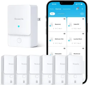 GoveeLife Water Leak Detector 2, LoRa Water Sensor Alarm Monitor Up to 1312ft Open-Air Range, Alexa, App, Email Notifications, Detector Protection for Your Home, Kitchen Sink, Bathroom, Basement