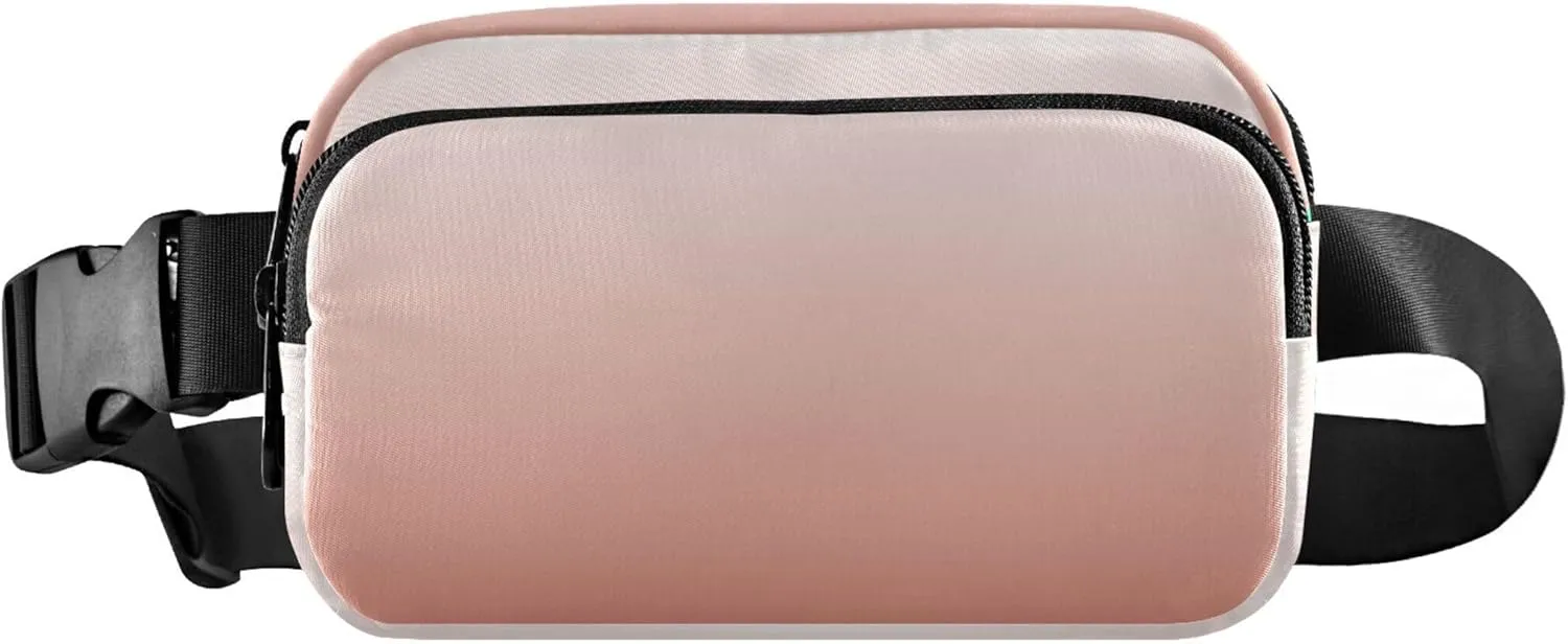 Gradient Dark Pink Fanny Belt Bag Waist Packs Crossbody Bags Bum Bag for Running Hiking Travel Workout Adjustable Strap for Women Men