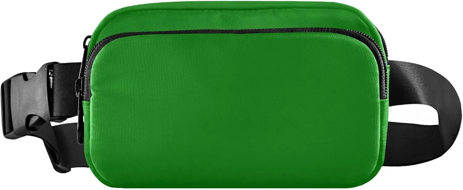Green Fanny Belt Bag Waist Packs Crossbody Bags Bum Bag for Running Hiking Travel Workout Adjustable Strap for Women Men