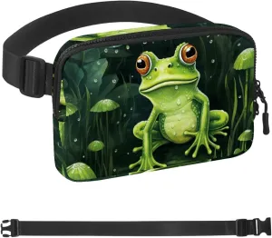 Green Little Frog-1649 Belt Bag for Men and Women Fanny Pack,Belt Bag with Adjustable Strap,Fashion Crossbody Everywhere Belt Bag for Travel Outdoors Running Hiking