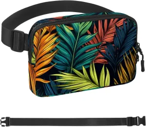 Green Palm Leaves-728 Belt Bag for Men and Women Fanny Pack,Belt Bag with Adjustable Strap,Fashion Crossbody Everywhere Belt Bag for Travel Outdoors Running Hiking