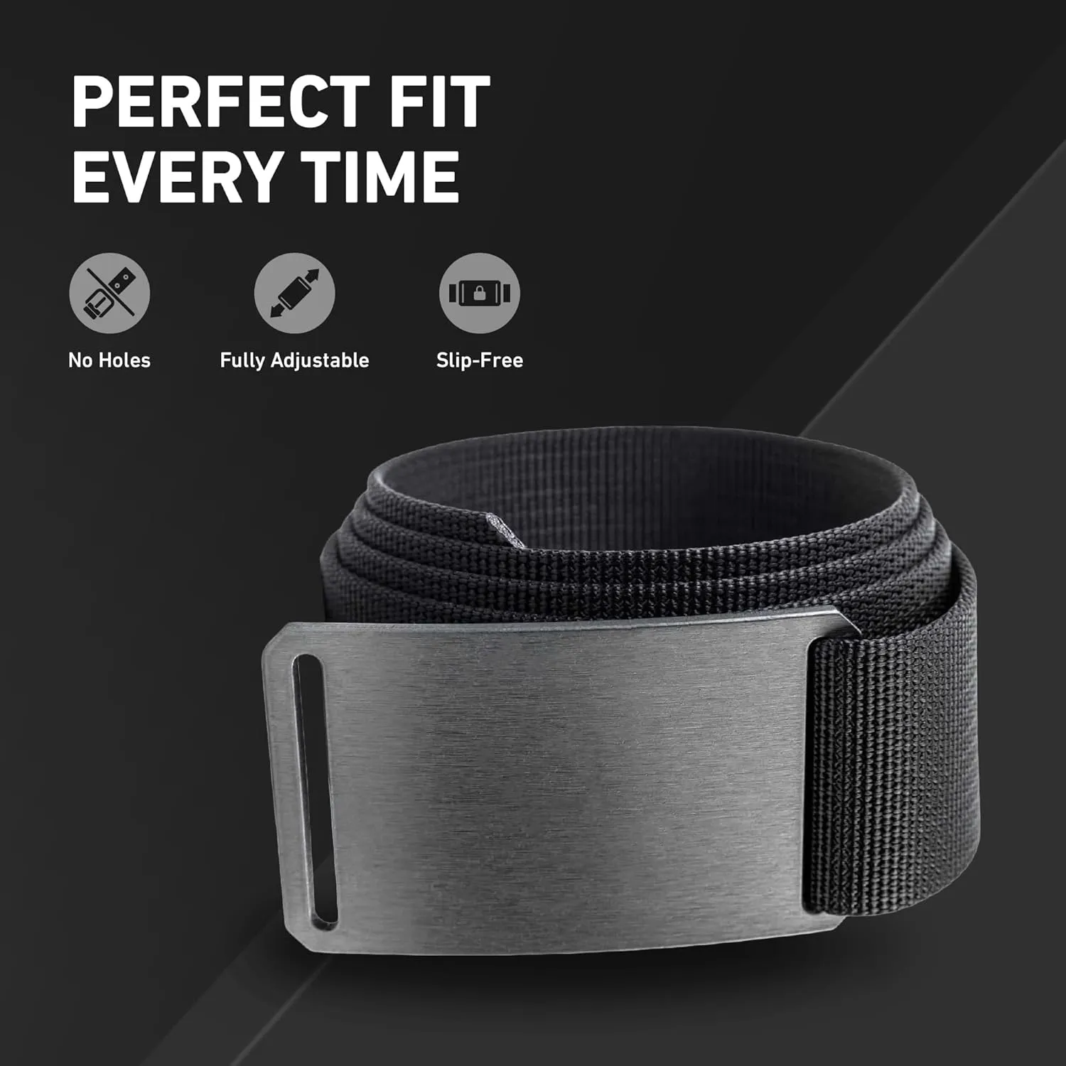 GRIP6 Gunmetal Belt: Durable Belts for Men & Women, Versatile Nylon Tactical Belt for Work, Golf, Casual & Outdoor Use