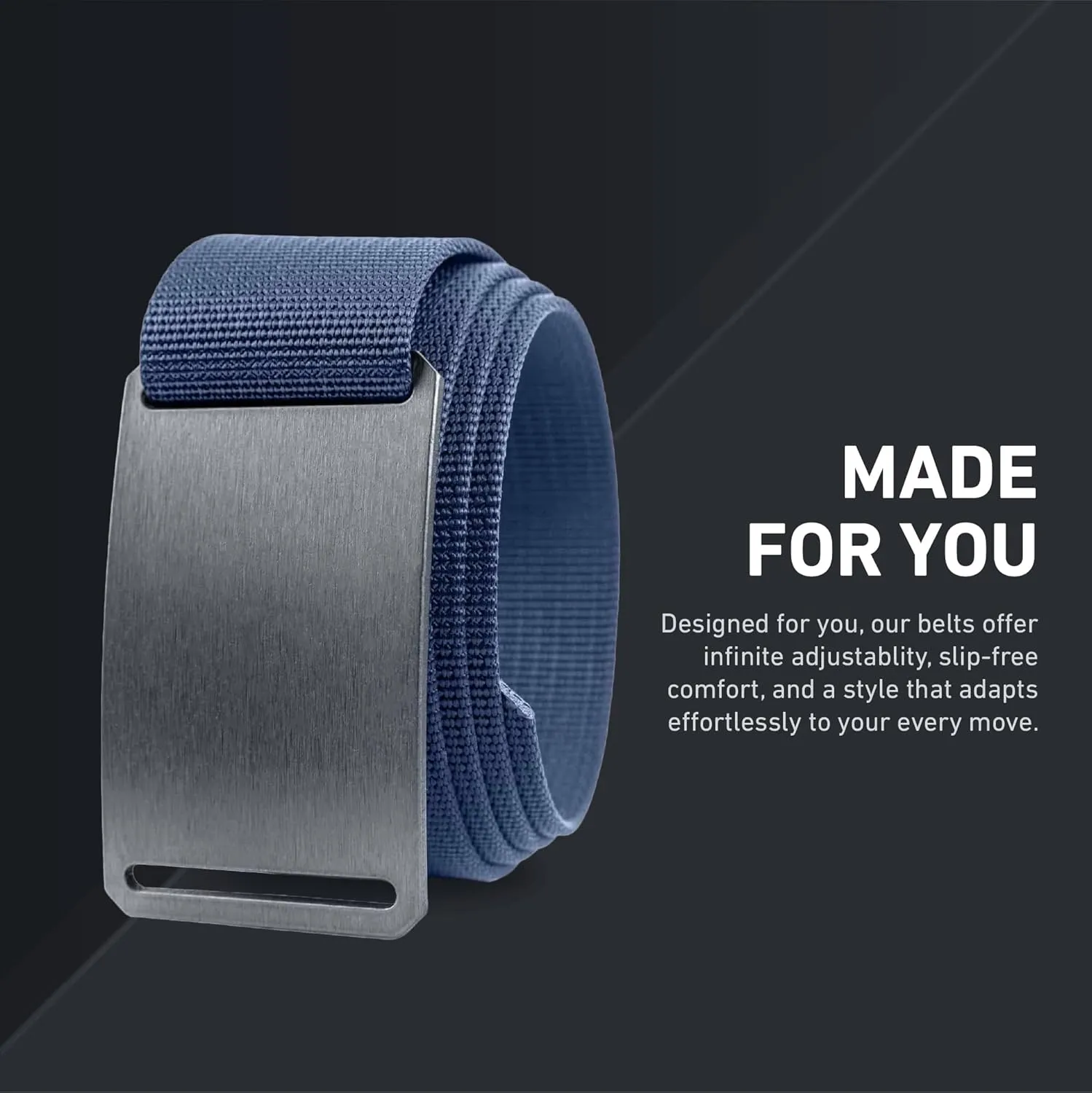GRIP6 Gunmetal Belt: Durable Belts for Men & Women, Versatile Nylon Tactical Belt for Work, Golf, Casual & Outdoor Use