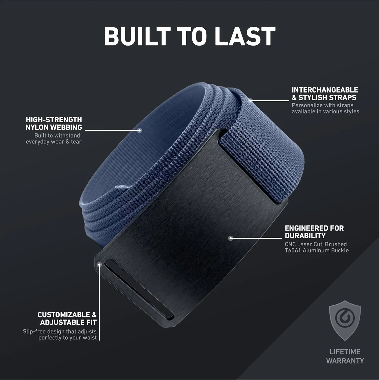 GRIP6 Ninja Belt: Durable Belts for Men & Women, Versatile Nylon Tactical Belt for Work, Golf, Casual & Outdoor Use
