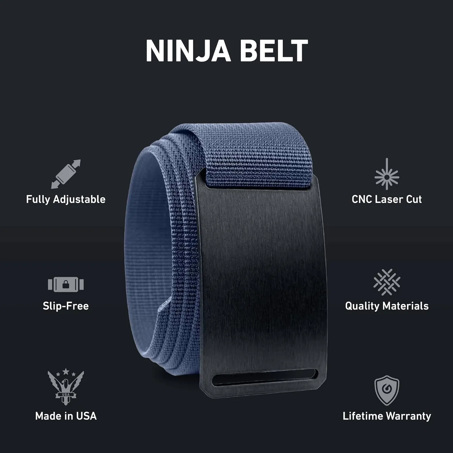 GRIP6 Ninja Belt: Durable Belts for Men & Women, Versatile Nylon Tactical Belt for Work, Golf, Casual & Outdoor Use