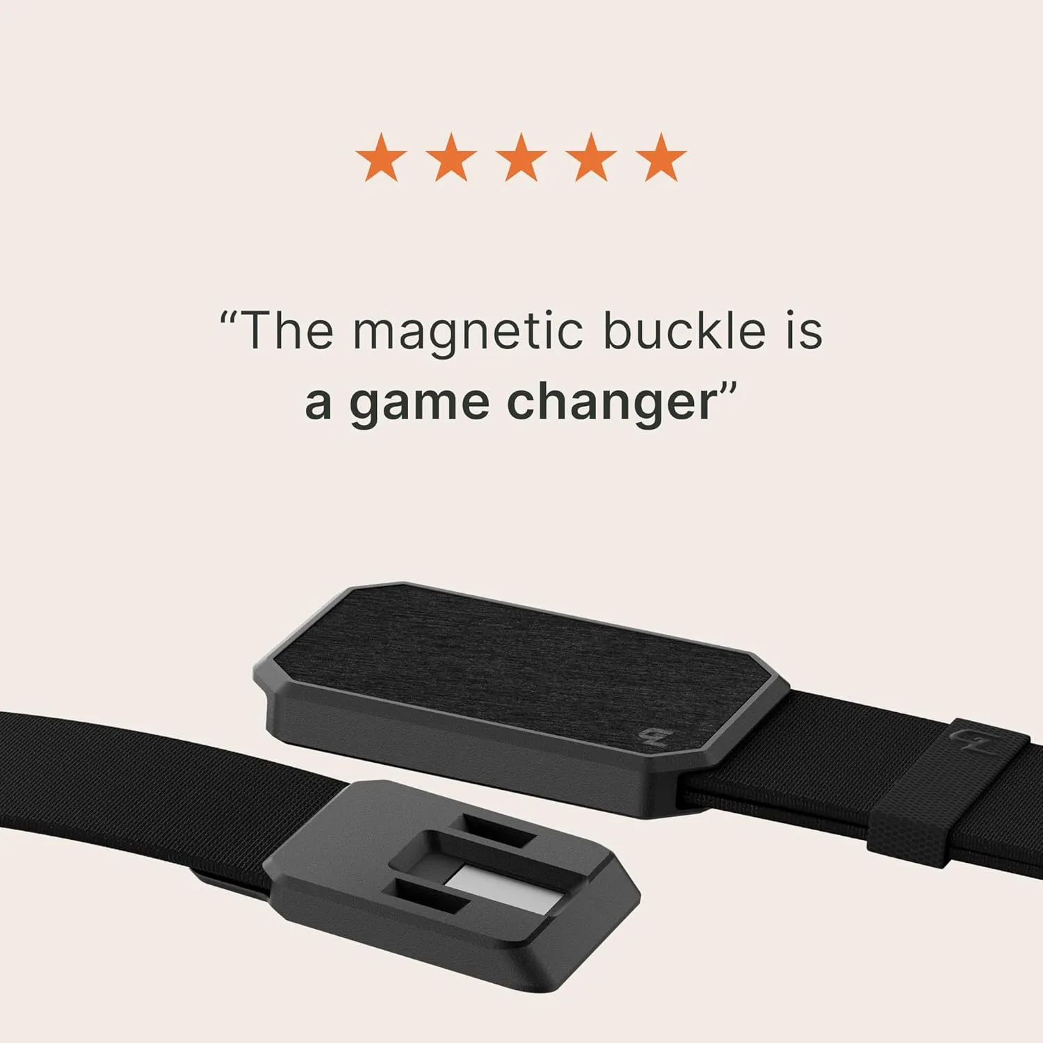 Groove Life Groove Belt Men's Stretch Nylon Belt with Magnetic Aluminum Buckle, Lifetime Coverage