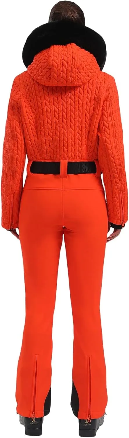 GSOU SNOW Ski Suit Women One Piece Jumpsuit Snowsuit adult Slim Winter Waterproof Windproof Outdoor Sports Warm