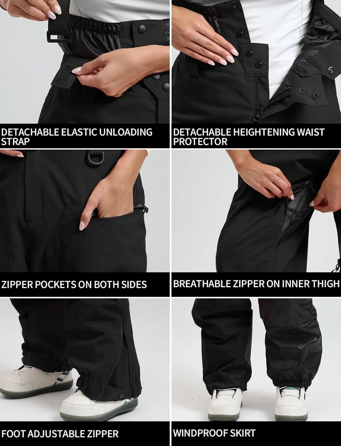 GSOU SNOW Women's Snowboard Pants and Jackets Ski Outfits Waterproof Snow Suits Ski Jacket Bibs Set