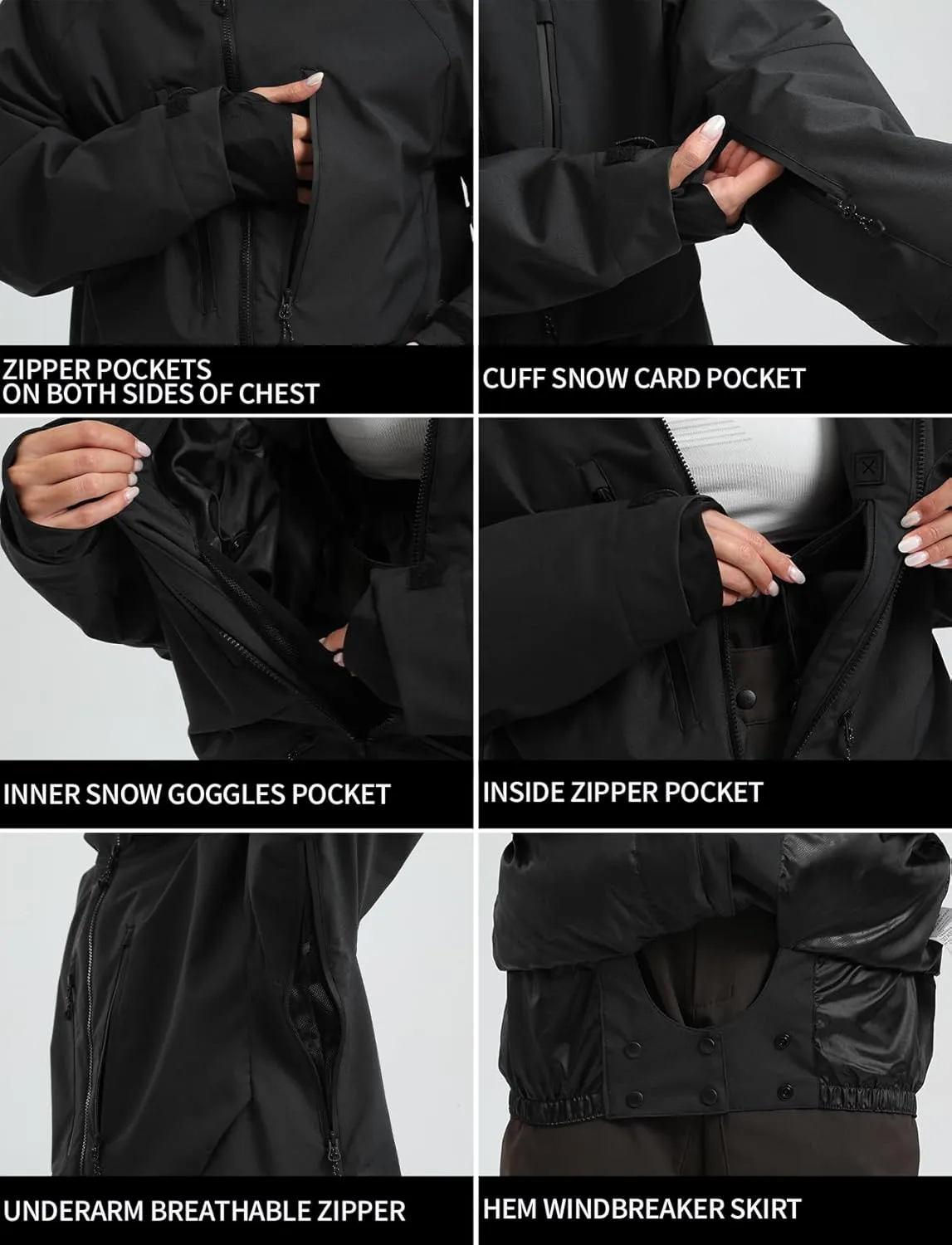 GSOU SNOW Women's Snowboard Pants and Jackets Ski Outfits Waterproof Snow Suits Ski Jacket Bibs Set
