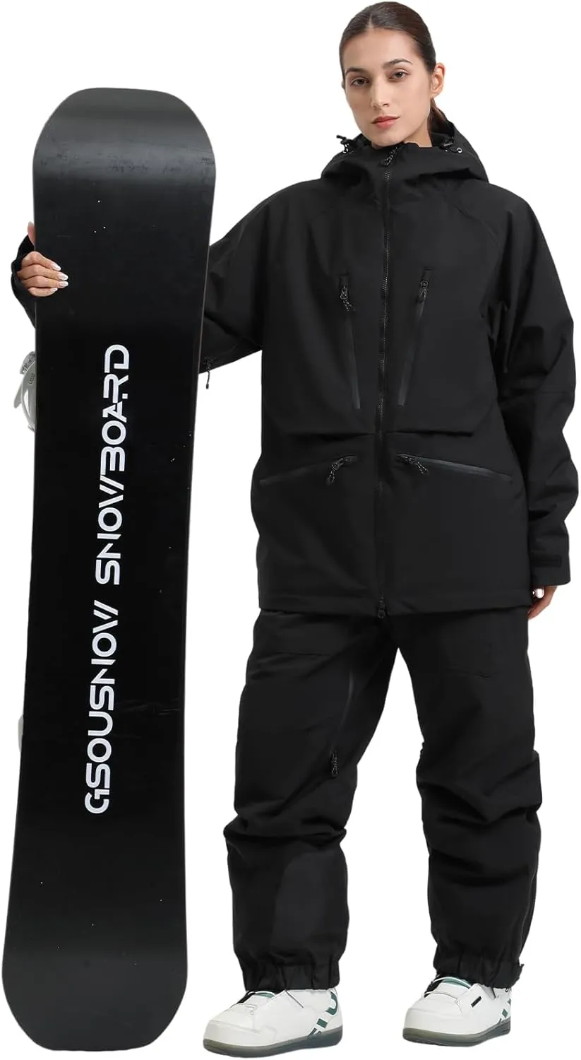 GSOU SNOW Women's Snowboard Pants and Jackets Ski Outfits Waterproof Snow Suits Ski Jacket Bibs Set