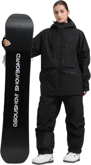 GSOU SNOW Women's Snowboard Pants and Jackets Ski Outfits Waterproof Snow Suits Ski Jacket Bibs Set