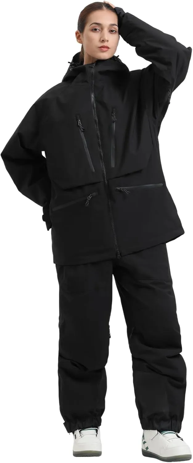 GSOU SNOW Women's Snowboard Pants and Jackets Ski Outfits Waterproof Snow Suits Ski Jacket Bibs Set