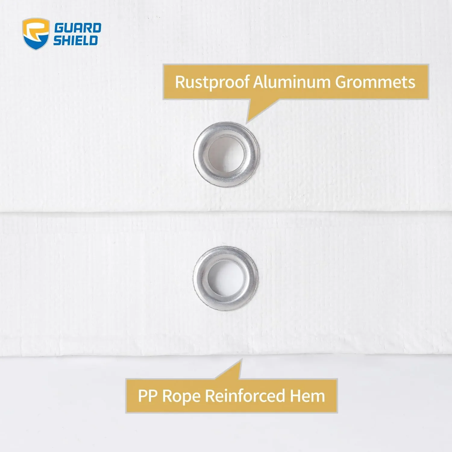 GUARD SHIELD Super Heavy Duty White Ploy Tarp Cover 10x20 Feet Waterproof Tarps 16mil Thick UV and Tear Resistant Tarpualin