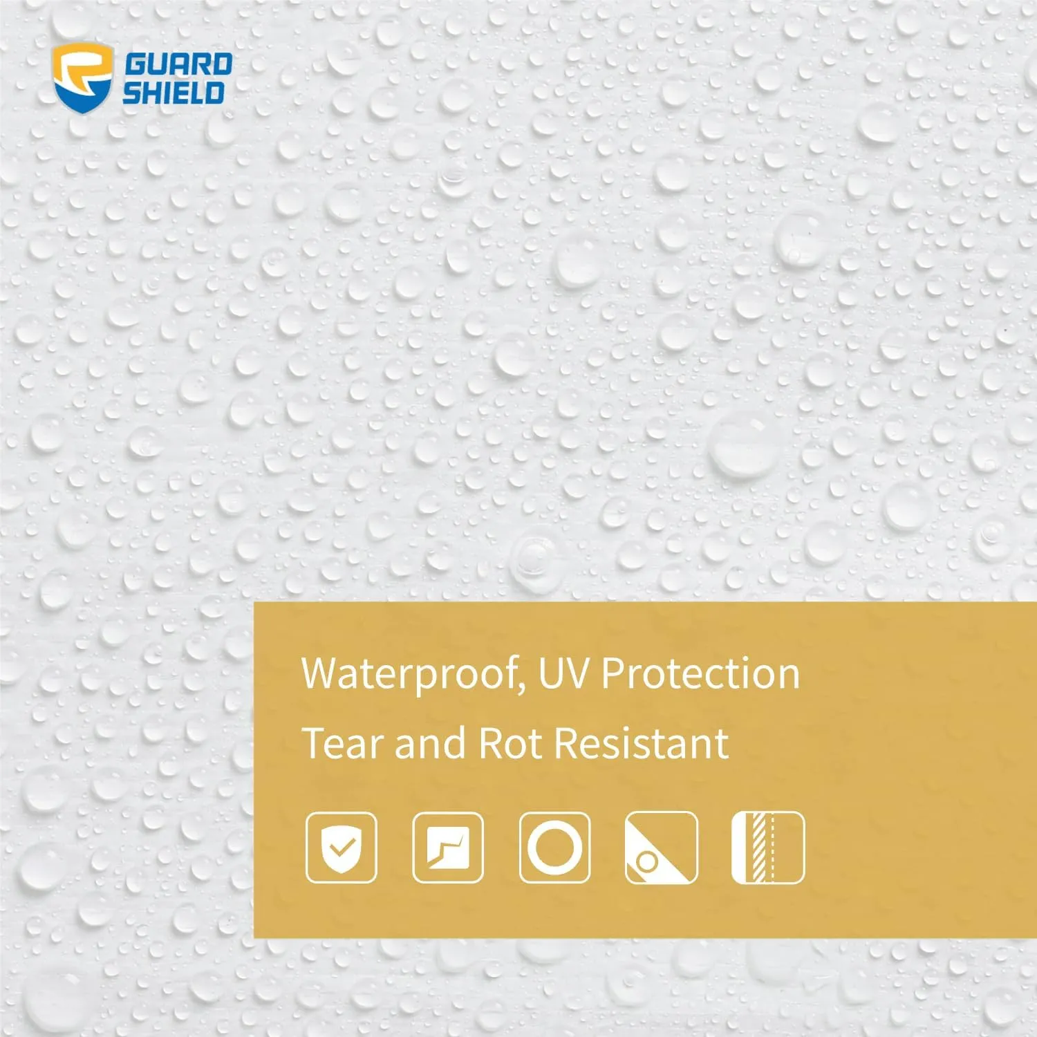 GUARD SHIELD Super Heavy Duty White Ploy Tarp Cover 10x20 Feet Waterproof Tarps 16mil Thick UV and Tear Resistant Tarpualin