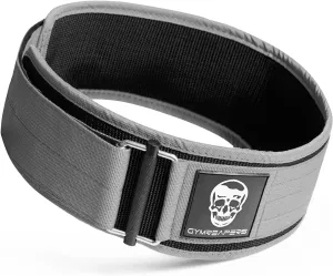 Gymreapers Quick Locking Weightlifting Belt for Bodybuilding, Powerlifting, Cross Training - 4 Inch Neoprene with Metal Buckle - Adjustable Olympic Lifting Back Support