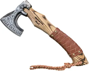 Hadi Enterprises Custom Gift Hand Forged Carbon Steel Viking Axe with Rose Wood Shaft, Wedding Gift,Battle Axe Viking Axe,Hatchet,Camping Gift,Camping Gift,Hunting Gifts