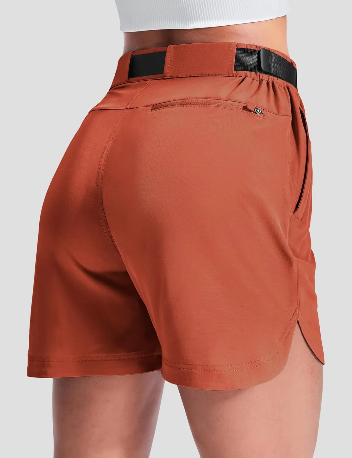 Haimont Women’s Hiking Shorts 5 inch with Pockets and Belt Quick Dry Stretch Lightweight Camping Travel Outdoor Shorts