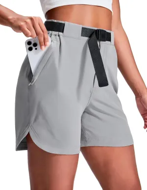 Haimont Women’s Hiking Shorts 5 inch with Pockets and Belt Quick Dry Stretch Lightweight Camping Travel Outdoor Shorts