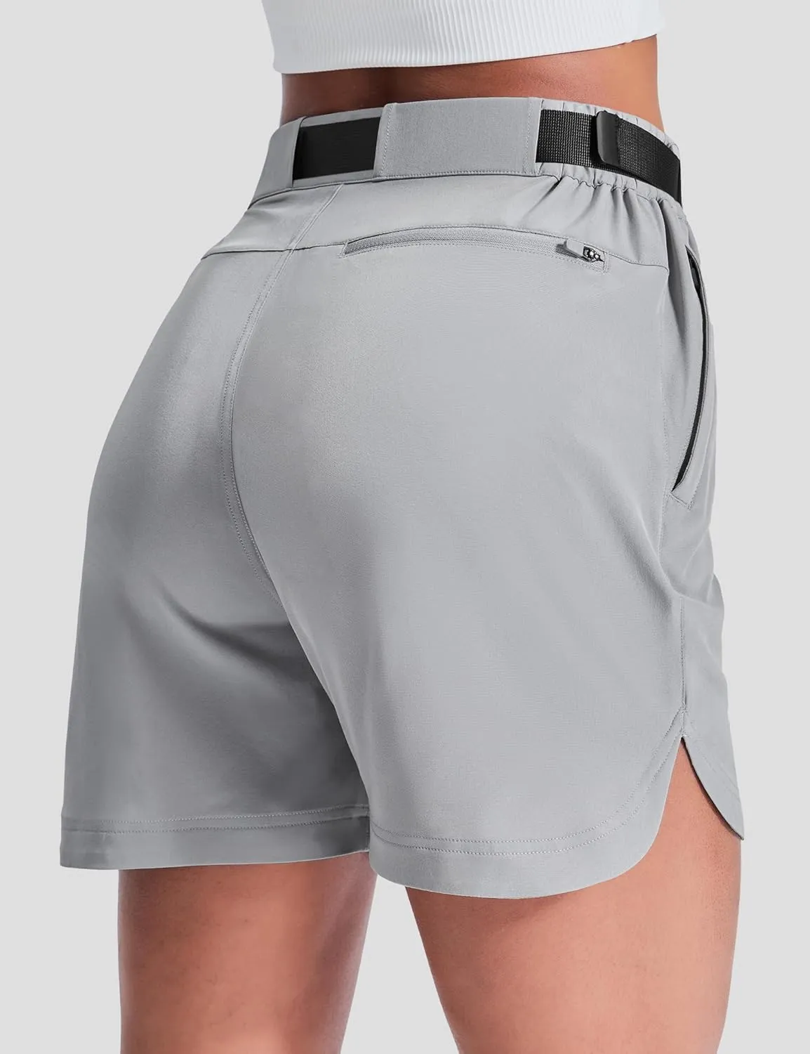 Haimont Women’s Hiking Shorts 5 inch with Pockets and Belt Quick Dry Stretch Lightweight Camping Travel Outdoor Shorts