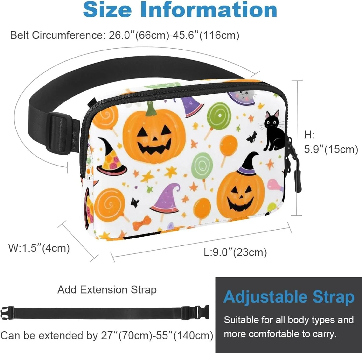 Halloween Pumpkin-245 Belt Bag for Men and Women Fanny Pack,Belt Bag with Adjustable Strap,Fashion Crossbody Everywhere Belt Bag for Travel Outdoors Running Hiking