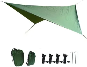 Hammock Camping Tarp Rain Fly, Waterproof Tent Footprint Shelter Canopy Sunshade Cloth Picnic Mat for Outdoor Awning Hiking Beach Backpacking (Color : Army Green, Size : 360 * 290cm)
