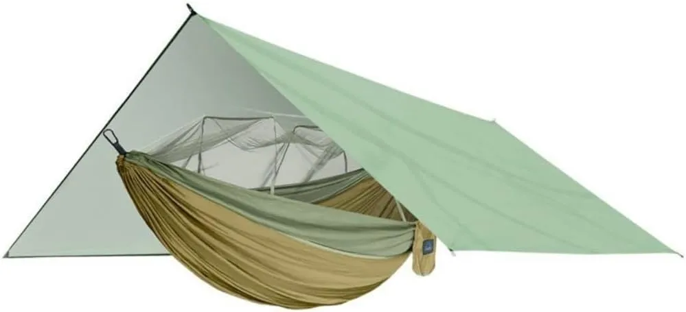Hammocks Outdoor Mosquito Net Hammock Anti-Mosquito Canopy Tent Set Waterproof Portable Sunshade Camping Outdoor Camping Hammocks(Yellow,Small)