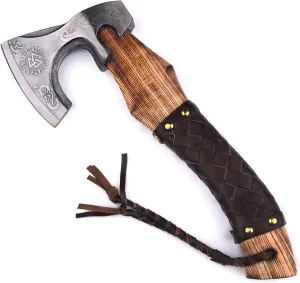 H&A CRAFTS Viking Axe Camping Hatchet (Valknut Viking Axe), Steel