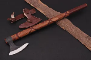 Hand Forged 5160 steel Viking Bearded Hawk Tomahawk Axe Camping and Hiking Hatchet Axe