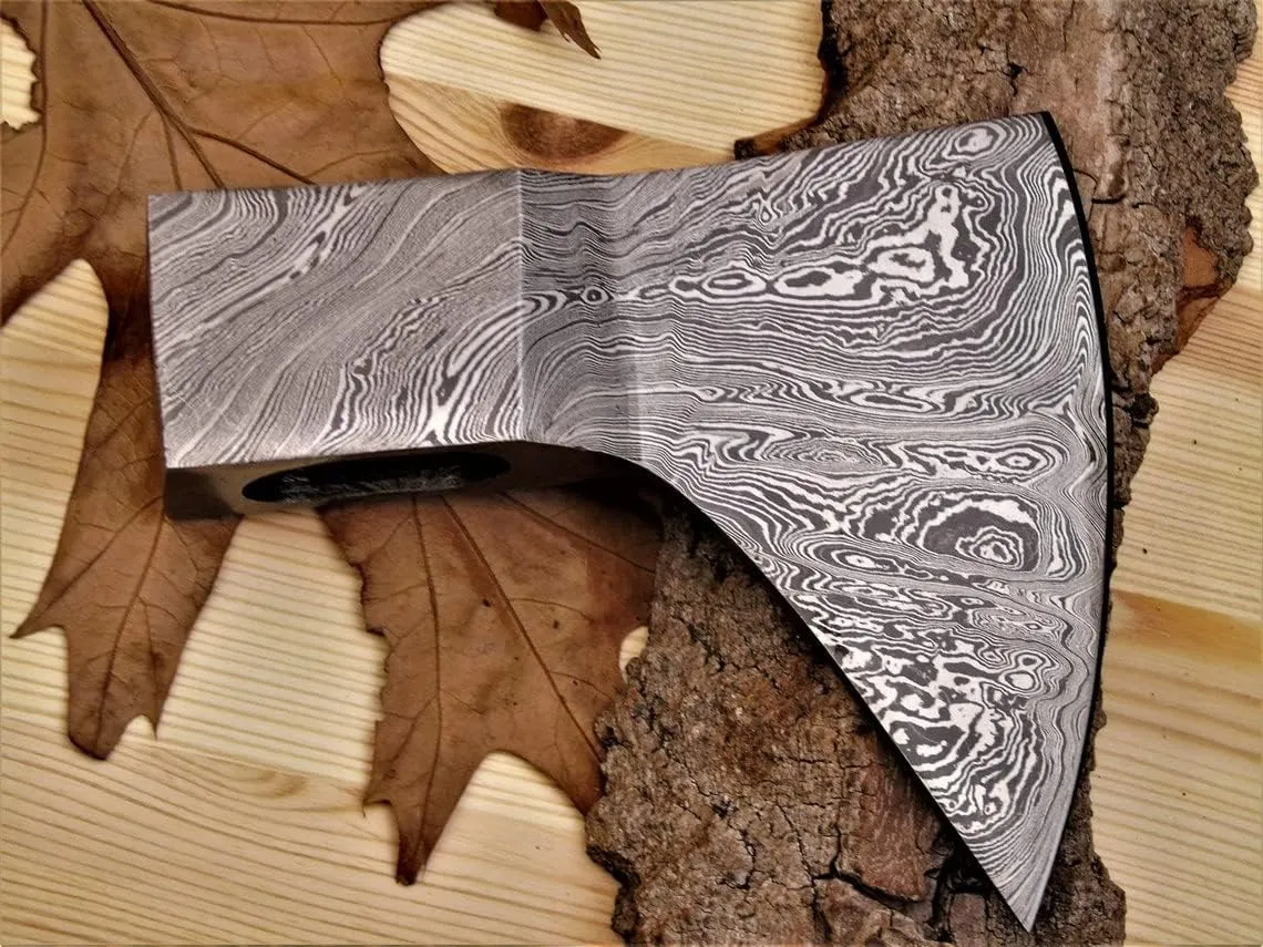 Hand Forged Damascus Steel Viking Bearded Hawk Tomahawk Axe Head Camping and Hiking Hatchet Axe Head