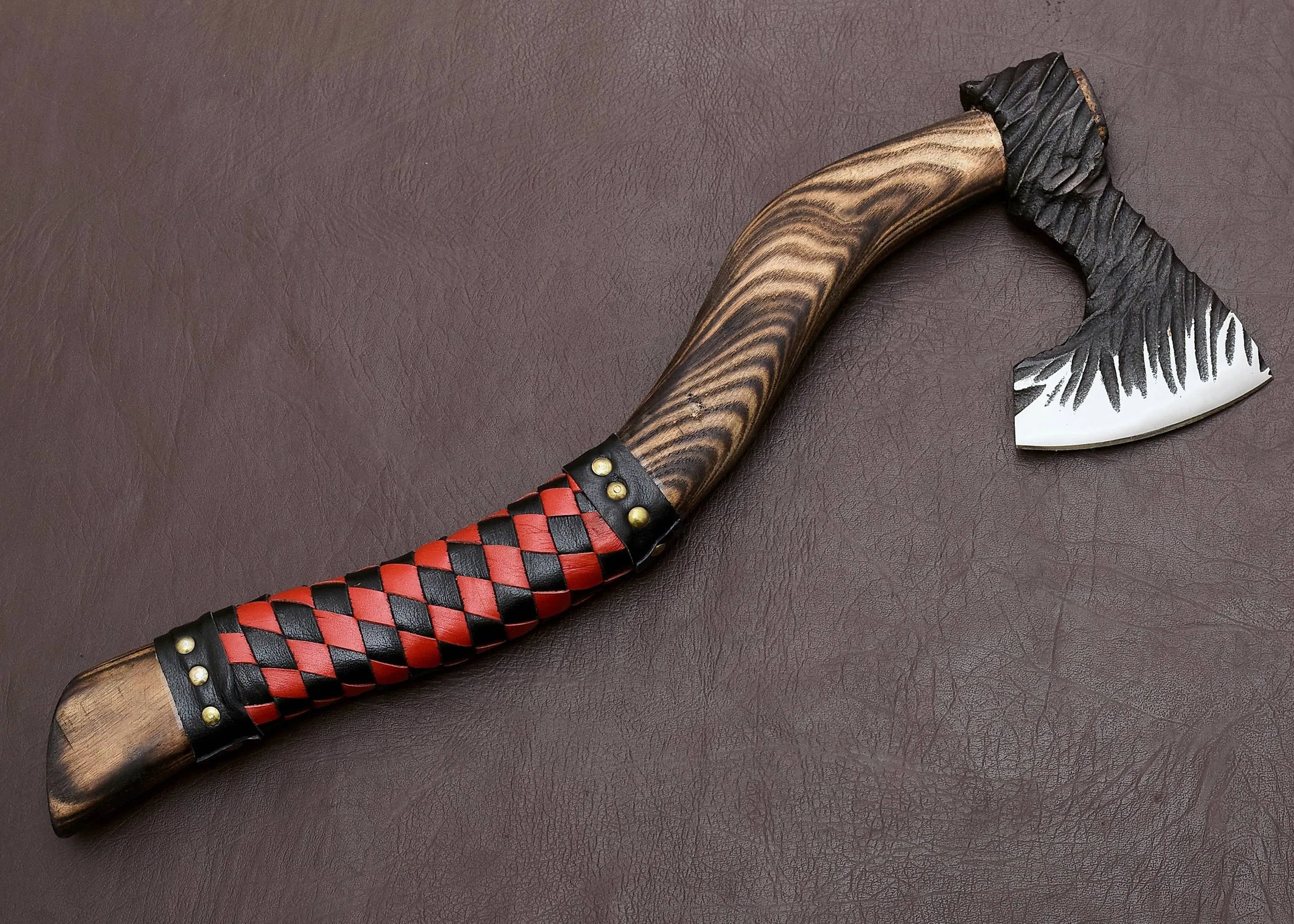 Handcrafted War Axe - Red