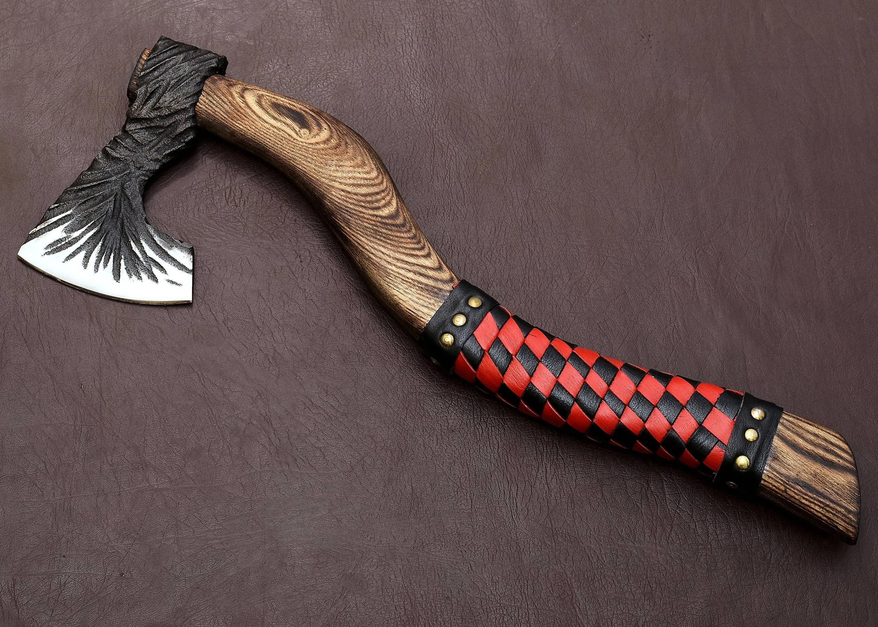 Handcrafted War Axe - Red
