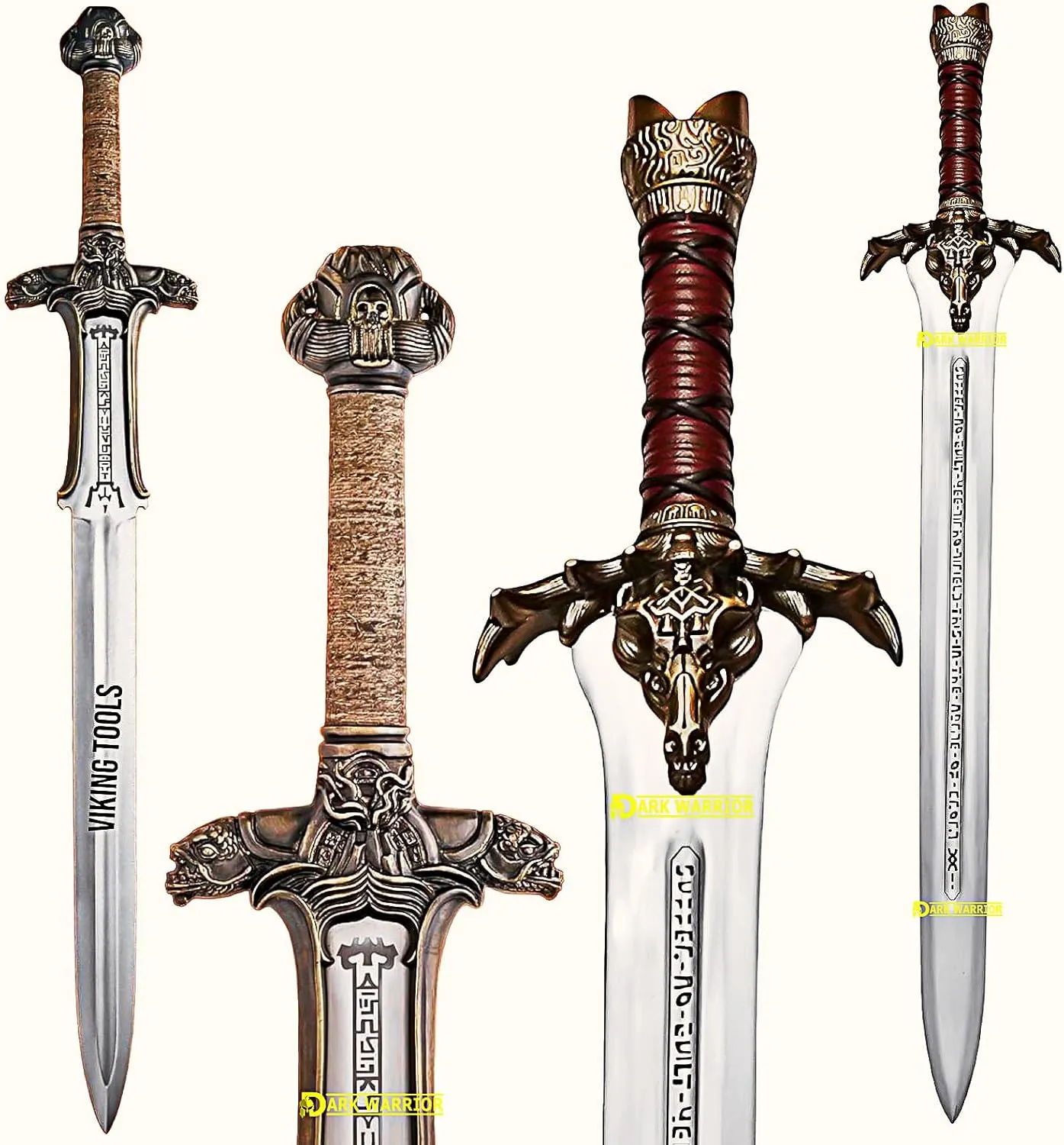 Handmade Conan Atlantean Sword & Conan Father Sword 1095 Carbon Steel Brass Fittings with Leather Sheath Viking Sword Conan Sword Real Viking (Conan Atlantean Sword Conan Father Sword)