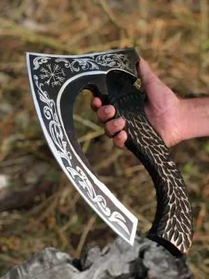 Handmade Pizza Axe | Pizza Slicer | Hand forged Viking Pizza Cutter| Camping Axe