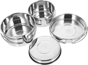 Happyyami Cooking Pot Pan Set for Camping 304 Stainless Steel Outdoor Camping Cookware Kit Compact