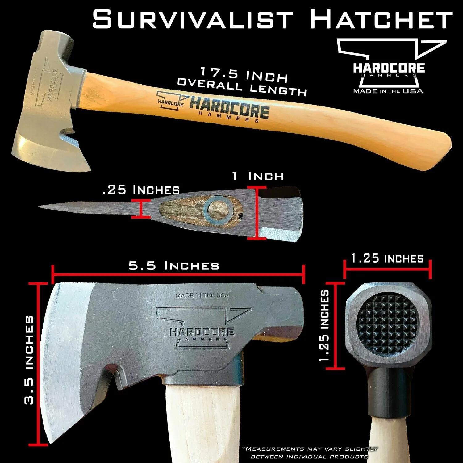 Hardcore Hammers- Hardcore Survivalist Hatchet 18in.