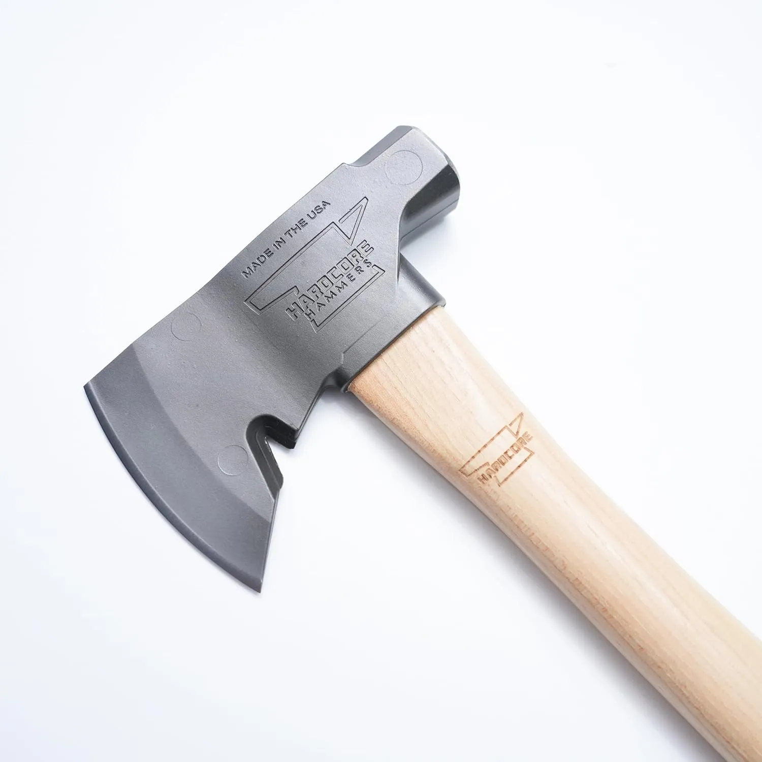 Hardcore Hammers Survivalist Hatchet - 100% Made in The USA (Natural Steel Head/Natural Handle)