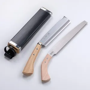Hatchet 195mm(abt 7.7") & Saw 240mm(9.4inch) set"Aogami Steel", Handmade by Japanese Craftsmen