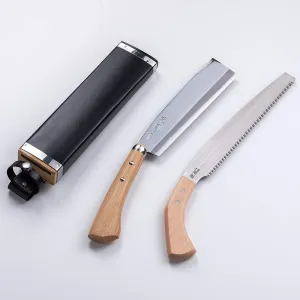 Hatchet 210mm(abt 8.3") & Saw 270mm(abt 10.6") set"Aogami Steel", Double Bevel, Handmade by Japanese Craftsmen